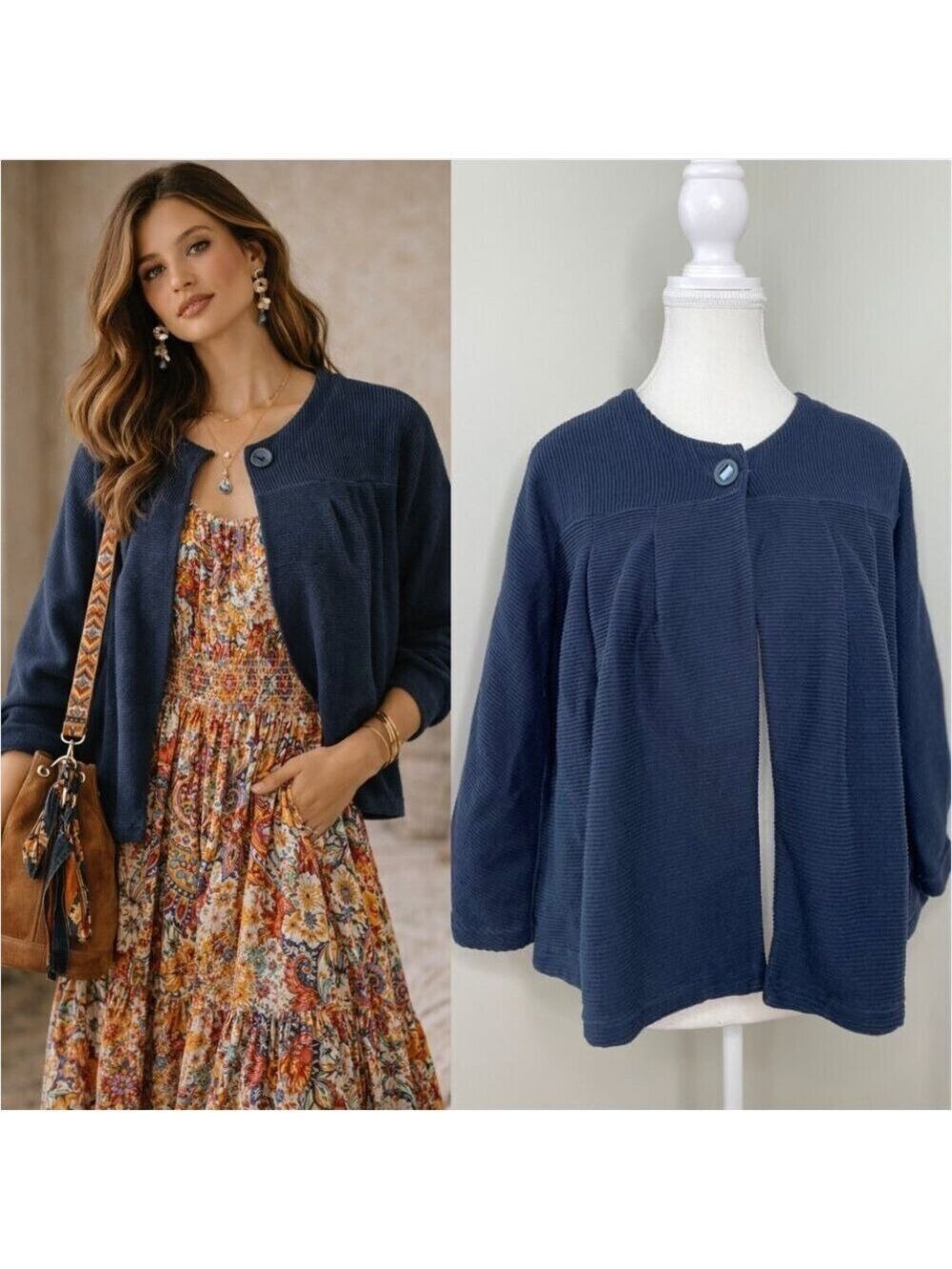 Anthropologie Saturday Sunday Ribbed Single Button Cardigan XS
